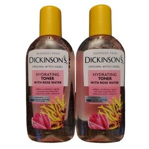 2x Dickinson’s Alcohol-Free Witch Hazel Hydrating Toner Rose Water 3.3 oz Travel